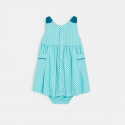 Obaibi Robe chasuble imprimee bleue bebe fille