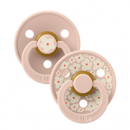 Πιπίλες Bibs® Studio Collection Jasmine Blush Στρογγυλή No1, σετ των 2