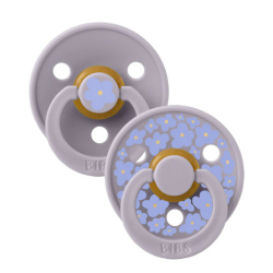 Πιπίλες Bibs® Studio Collection Jasmine Fossil Grey Στρογγυλή No1, σετ των 2