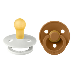 Πιπίλες Bibs® Colour Haze/Caramel Στρογγυλή No1, σετ των 2