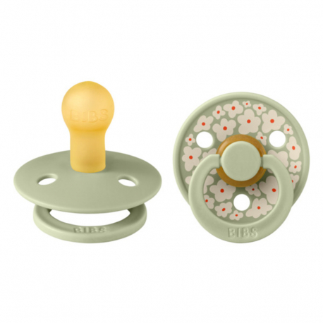 Πιπίλες Bibs® Studio Collection Jasmine Sage Στρογγυλή No1, σετ των 2