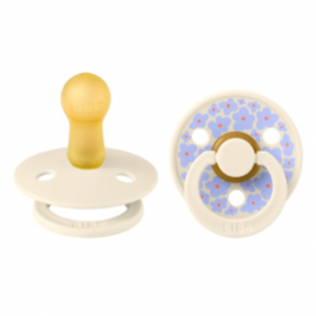 Πιπίλες Bibs® Studio Collection Jasmine Ivory Στρογγυλή No2, σετ των 2