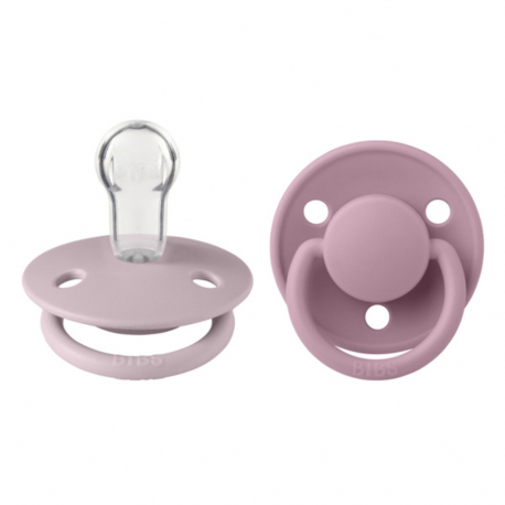 Πιπίλες Bibs® De Lux Dusky Lilac/Heather Στρογγυλή One Size, σετ των 2