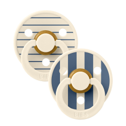 Πιπίλες Bibs® Studio Collection Pin Steel Blue Στρογγυλή No1, σετ των 2