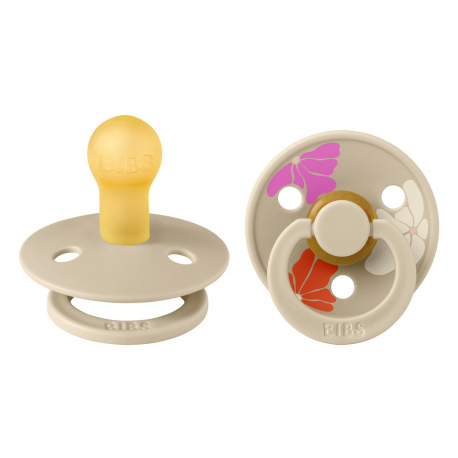 Πιπίλες Bibs® Studio Collection Morning Bloom Vanilla Στρογγυλή No1, σετ των 2