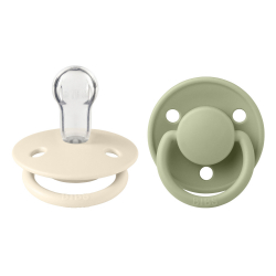 Πιπίλες Bibs® De Lux Ivory/Sage Στρογγυλή One Size, σετ των 2
