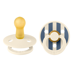 Πιπίλες Bibs® Studio Collection Pin Steel Blue Στρογγυλή No2, σετ των 2