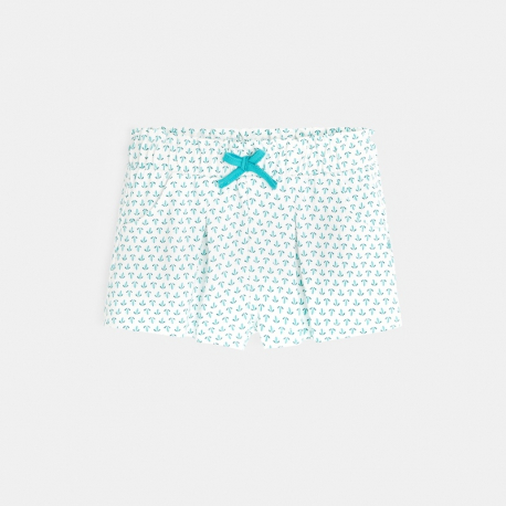 Obaibi Short maille imprime bleu bebe fille