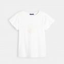 Okaidi T-shirt manches plissees motif sequin