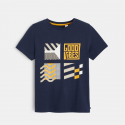 Okaidi T-shirt flamme motif sport bleu garcon