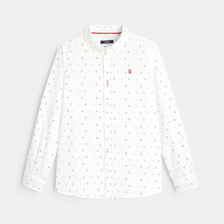 Okaidi Chemise blanche imprimee sapins garcon