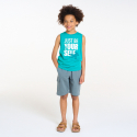 Okaidi Boy's blue slogan vest top