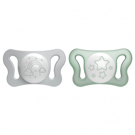 Πιπίλα για τη νύχτα Chicco PhysioForma Micro 0-2m, σετ των 2