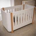 Βρεφικό Κρεβάτι Casababy Reine Λευκό-Φυσικό μετατρεπόμενο σε προεφηβικό