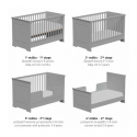 Βρεφικό Κρεβάτι Casababy York Γκρι μετατρεπόμενο σε προεφηβικό