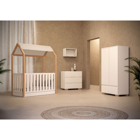 Βρεφική Ντουλάπα Casababy Oslo / La Maison Λευκό-Φυσικό