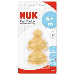 Θηλές καουτσούκ Nuk® First Choice+ για γάλα (6-18m), σετ των 2