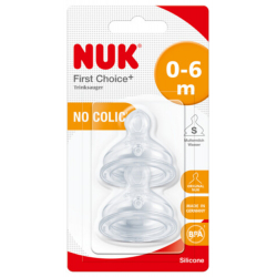 Θηλές σιλικόνης Nuk® First Choice+ για νερό ή τσάι (0-6m), σετ των 2