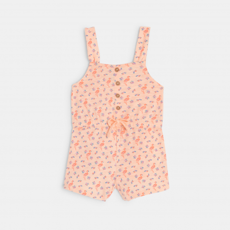 Obaibi Combi courte a bretelles flamant rose bebe fille