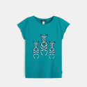 Okaidi T-shirt imprime animaux zebres vert fille