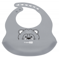 Σαλιάρα σιλικόνης FreeON® Lion Grey