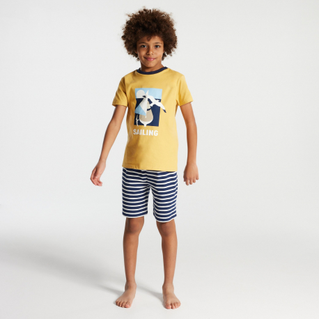 Okaidi Pyjama d’ete en jersey jaune garcon