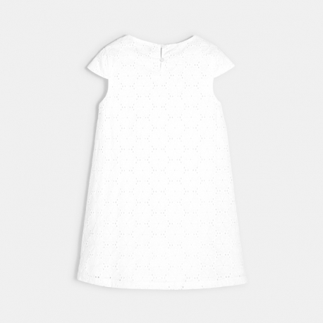 Okaidi Robe en broderie anglaise blanche fille
