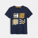 Okaidi T-shirt flamme motif sport bleu garcon