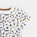 Obaibi Σαλοπέτα κοντή από τζιν ύφασμα και μπλούζα με σχέδιο σκυλάκια