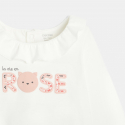 Obaibi T-shirt col volante Chat en rose bebe fille