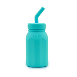 Μπουκάλι σιλικόνης με καλαμάκι Melii 230ml Μπλε