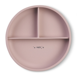 Πιάτο σιλικόνης με χωρίσματα SARO Old Pink