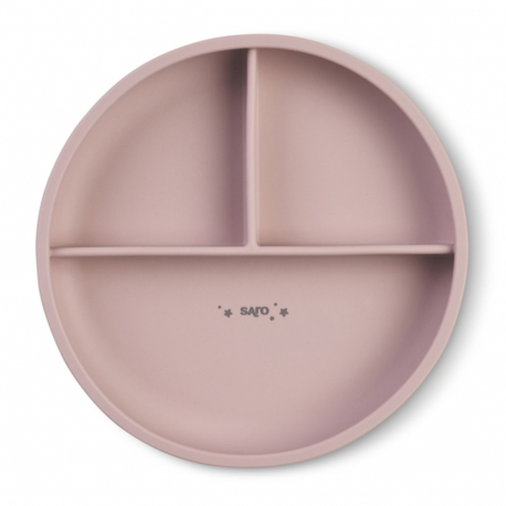 Πιάτο σιλικόνης με χωρίσματα SARO Old Pink