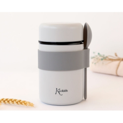 Θερμός φαγητού Kiokids® με κουταλάκι 500ml Γκρι