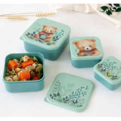 Σετ 4 δοχεία φαγητού Kiokids® Little Bear Μέντα